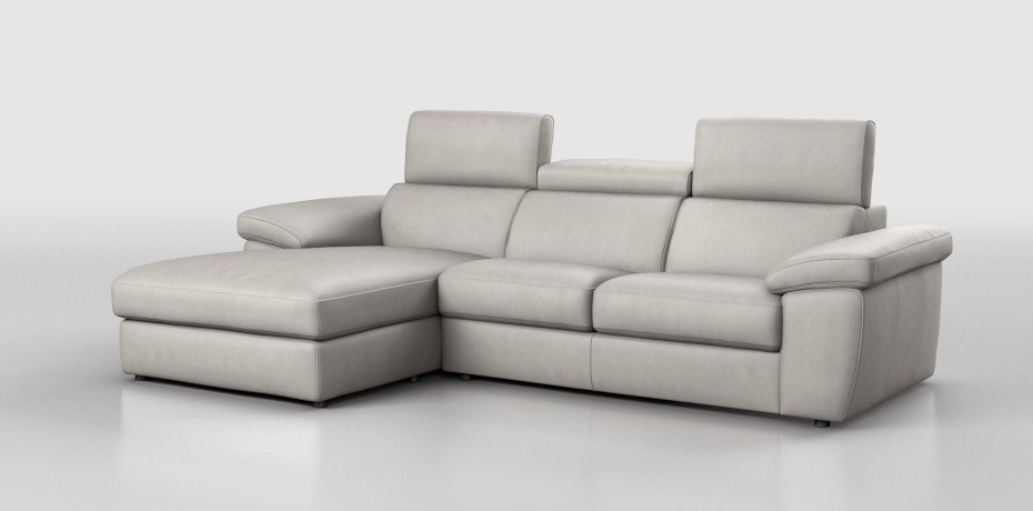 Biancane - small corner sofa with sliding mechanism left peninsula with compartment